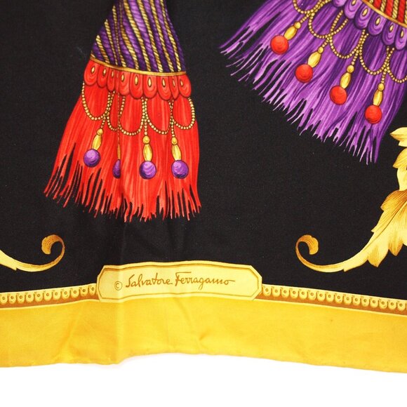 Vintage 100% silk Salvatore Ferragamo Scarf - Picture 2 of 7